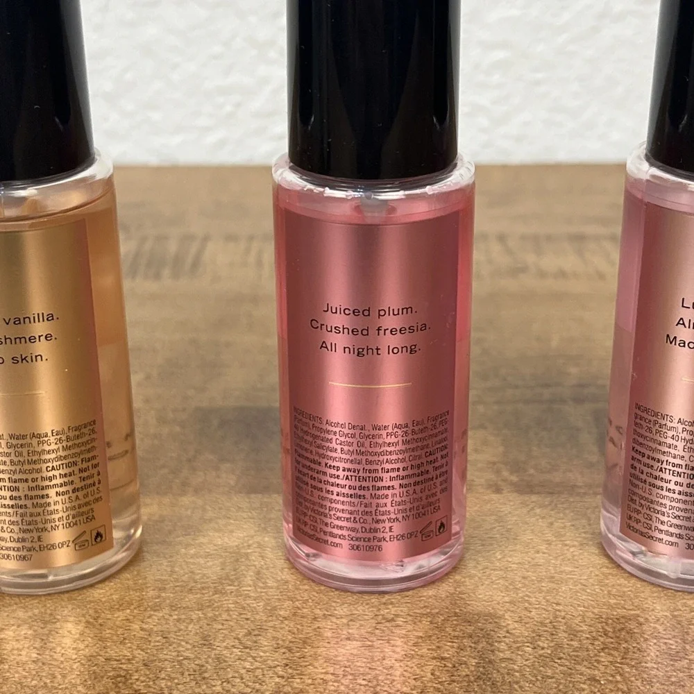 Victoria's Secret Fragrance Mist Lot Bare Vanilla, Pure Seduction, Velvet Petals